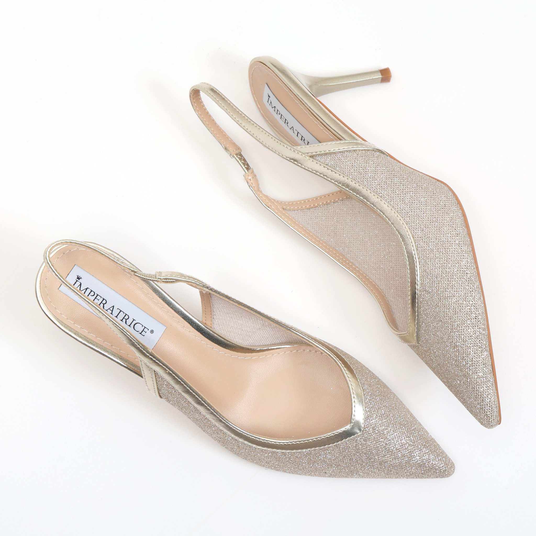 Dècolletè in simil pelle brillantinati