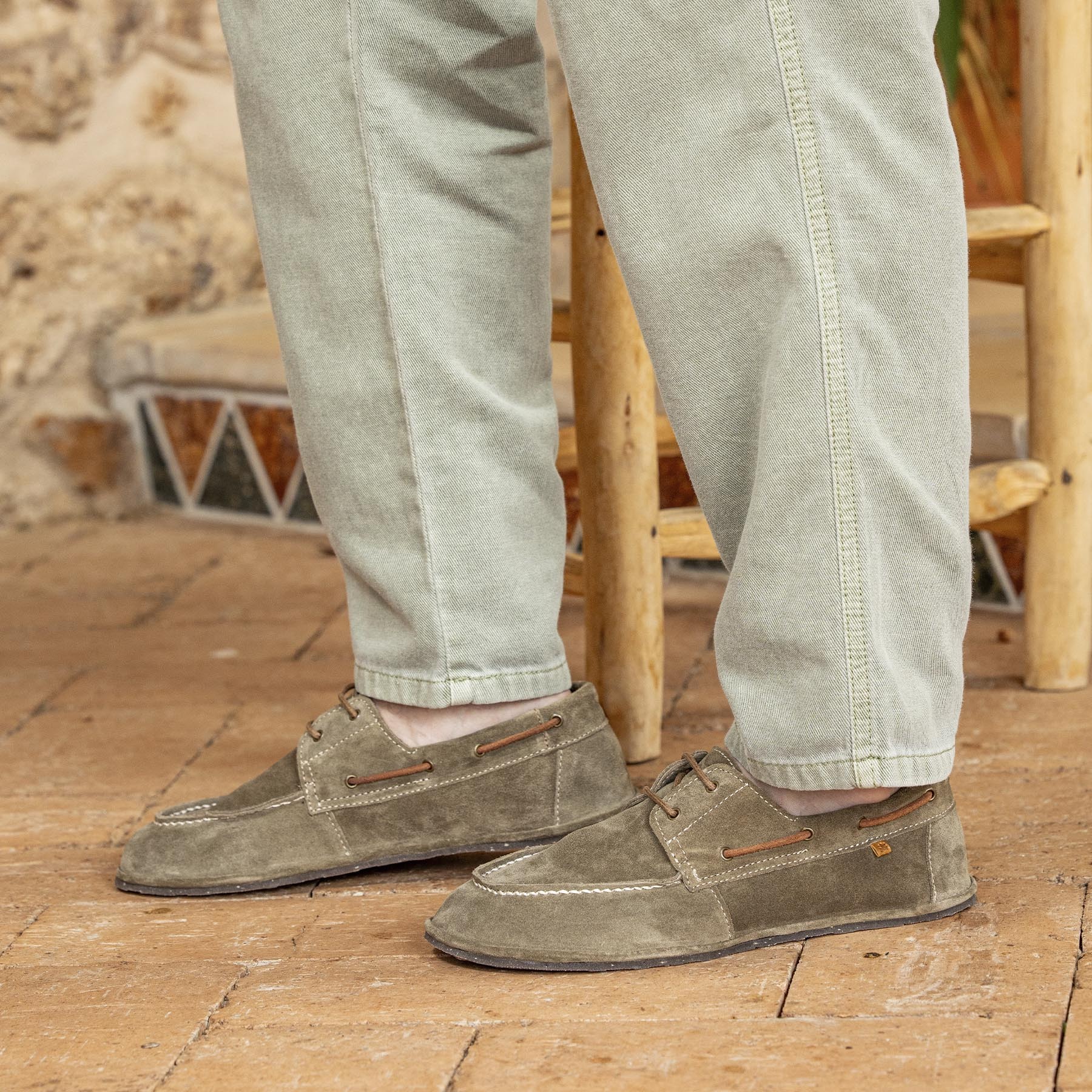 Zapatos N5675 SILK SUEDE LAND/ BARE color Land