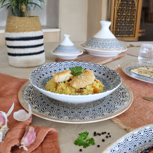 Lot de 6 assiettes creuses en porcelaine 21cm BYZANCE