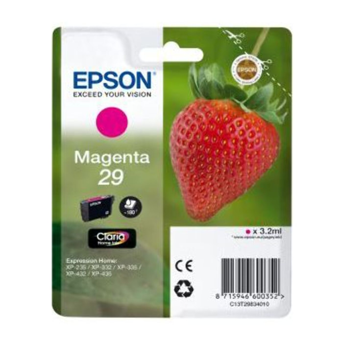 Cartouche d'encre EPSON Originale T2983 Magenta Série Fraise - C13T29834010