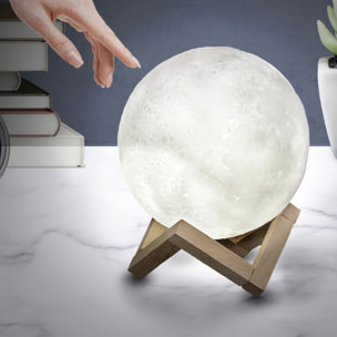 Lampe Tactile Lune Ronde 3d D15cm