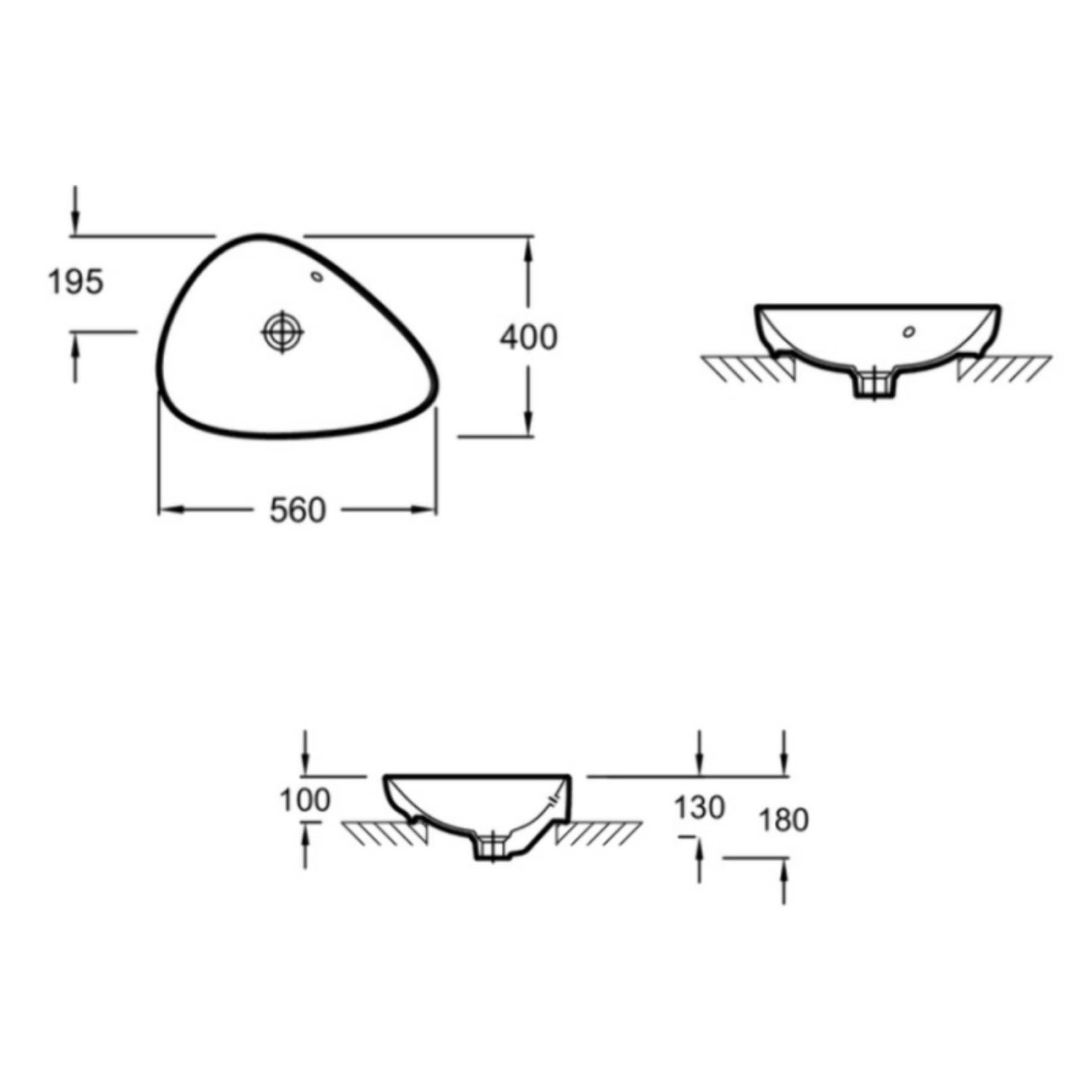 Vasque à poser asymétrique Nouvelle Vague effet marbre marbre sculptural