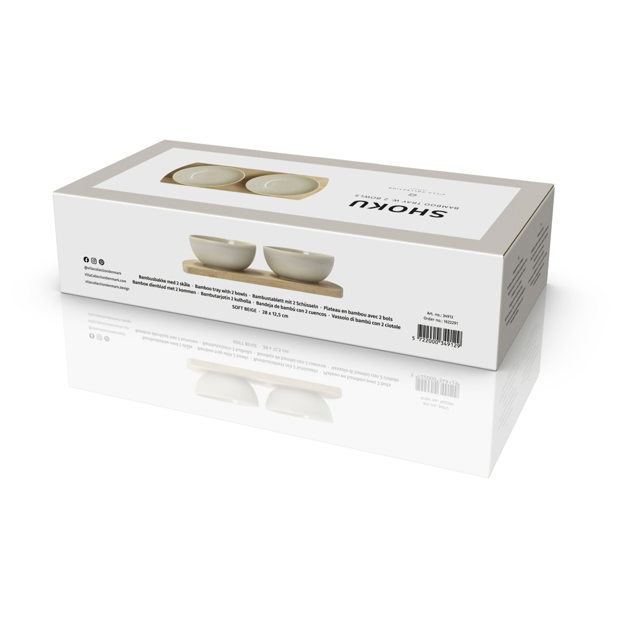 Plateau en bambou avec 2 bols Shoku