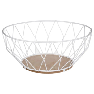Corbeille en métal 28 cm Blanc Losange