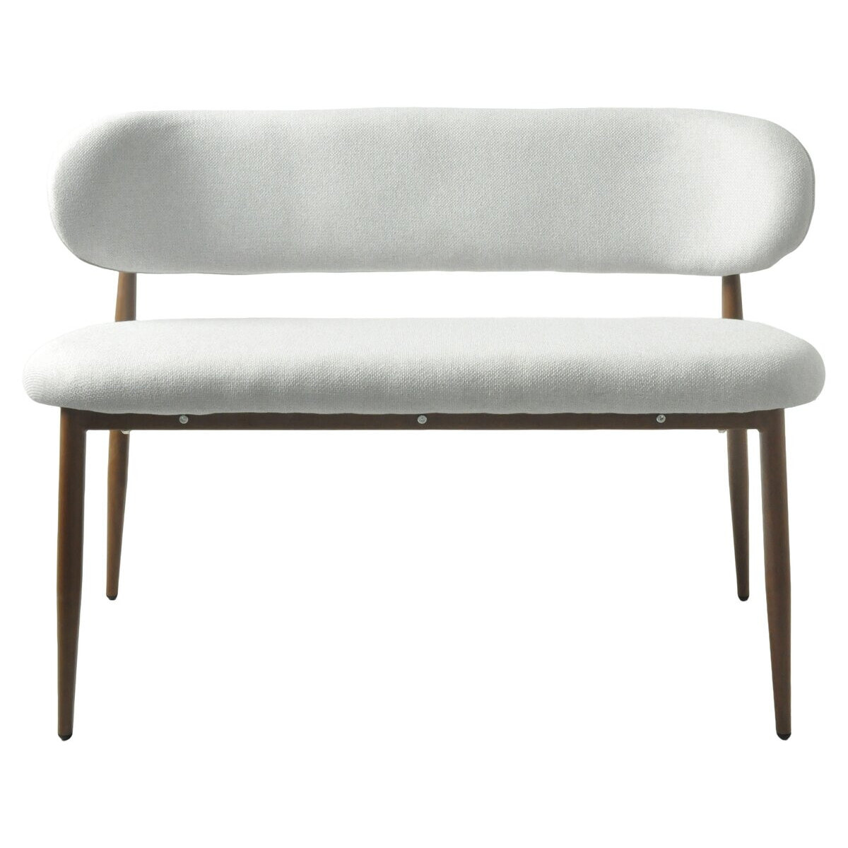 Banc de salle à manger en tissu - 110 cm - "Sélène" - 3 places - Gris clair et marron