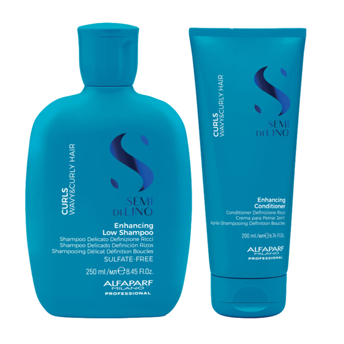 ALFAPARF MILANO Kit Semi Di Lino Curls Enhacing Shampoo 250ml + Conditioner 200ml