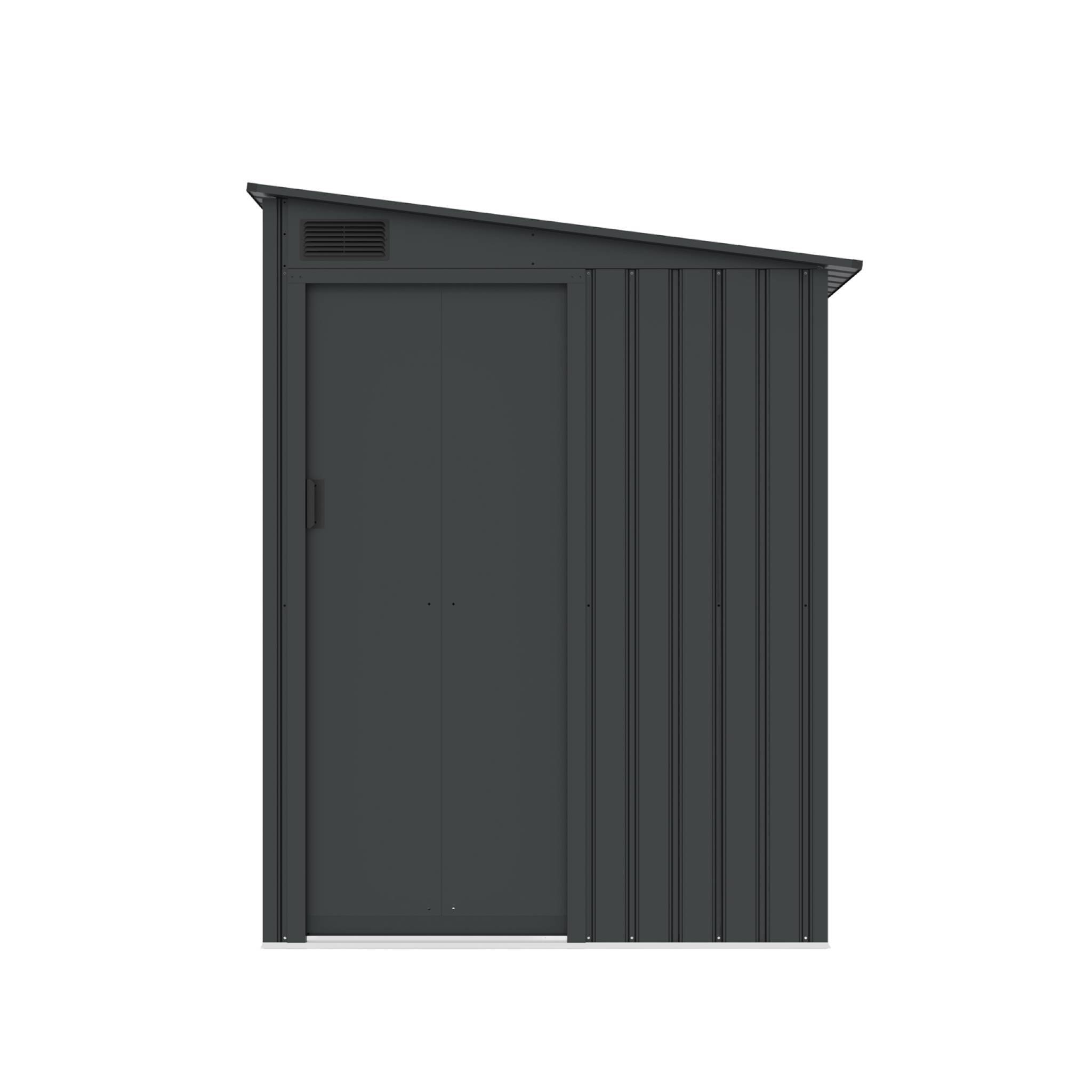 Abri de jardin adossable acier galvanisé 2,91m² avec porte coulissante et kit d'ancrage BRAY