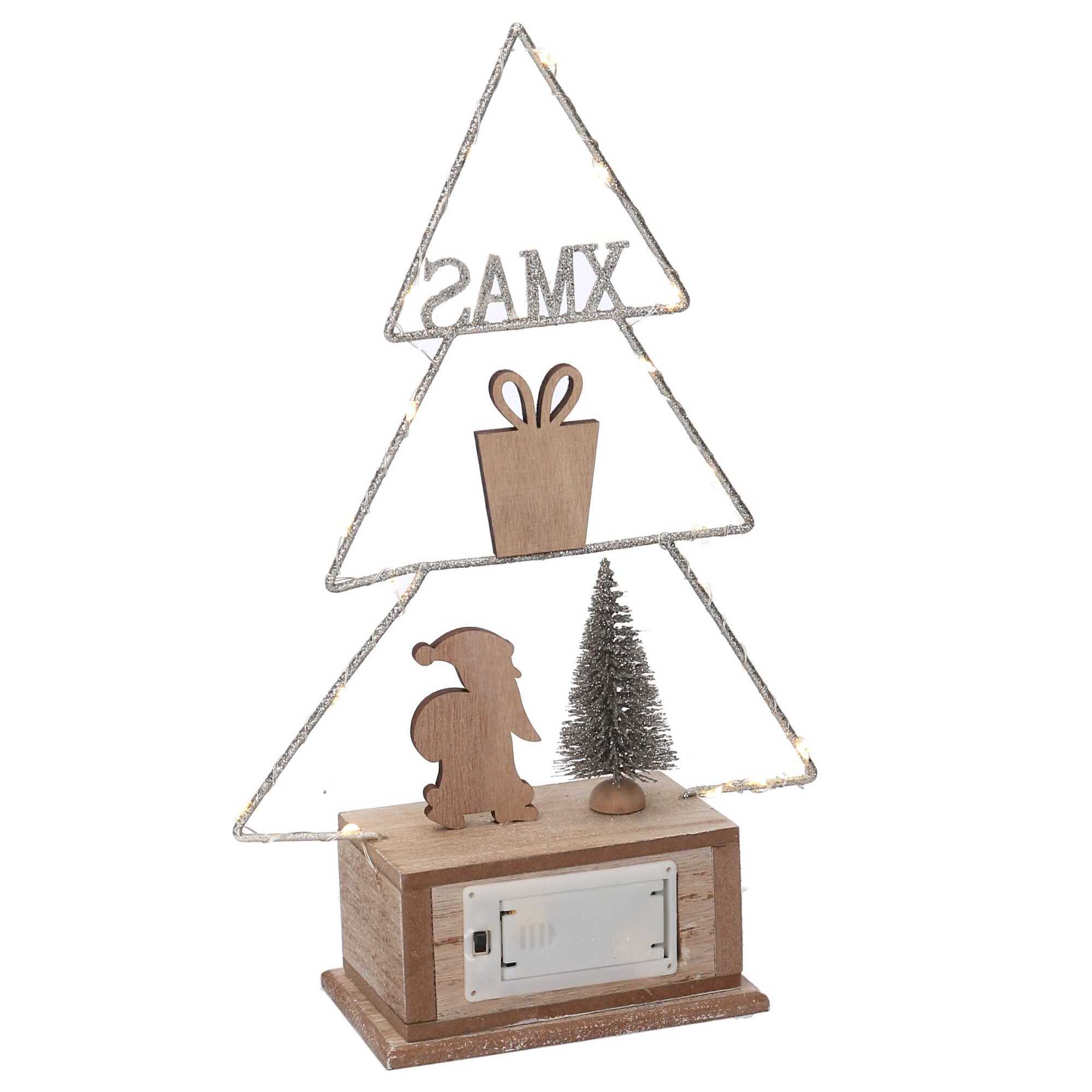 Calendario in legno albero oro con led cm18x7,5h31