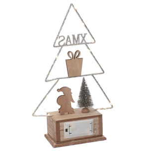 Calendario in legno albero oro con led cm18x7,5h31