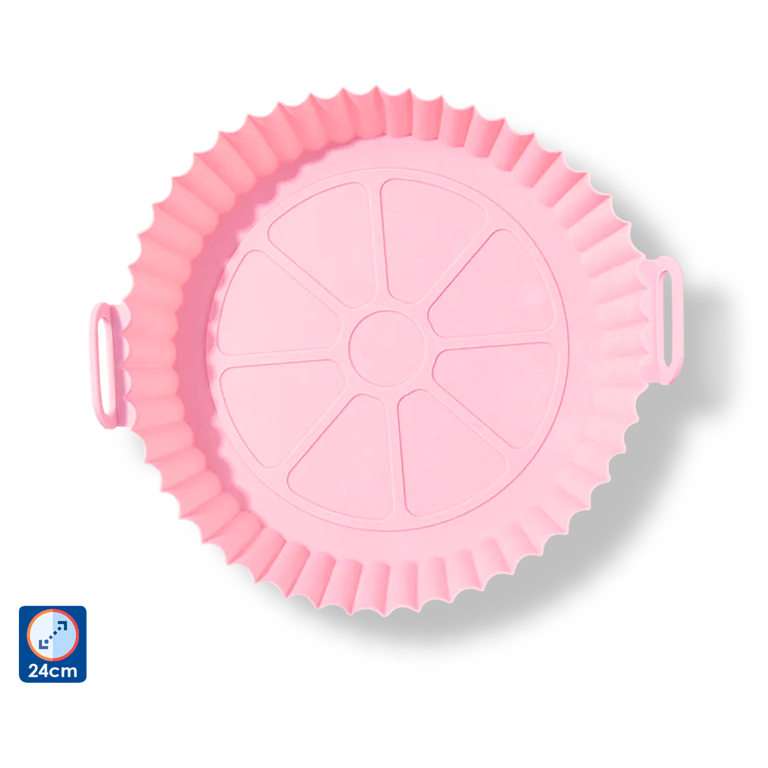 Stampo in silicone con speciali manici per friggitrice ad aria. 24x19x6 cm. Commestibile.