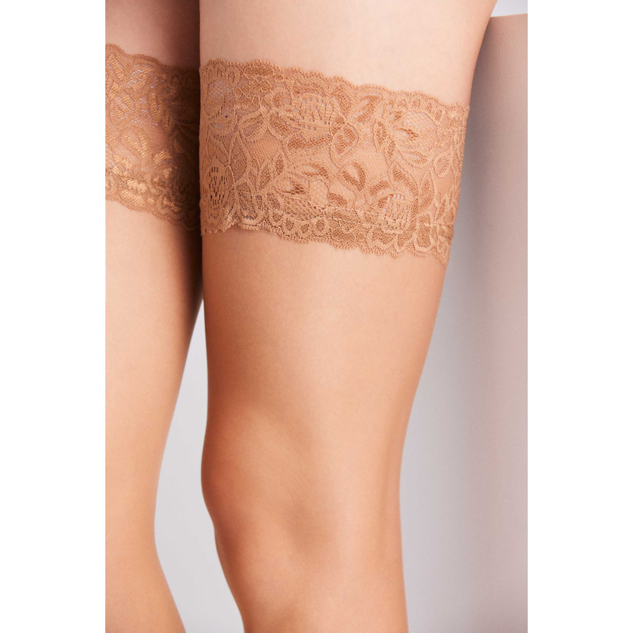 Calze autoreggenti beige 15 denari