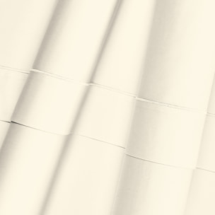 Completo letto in raso tinta unita avorio