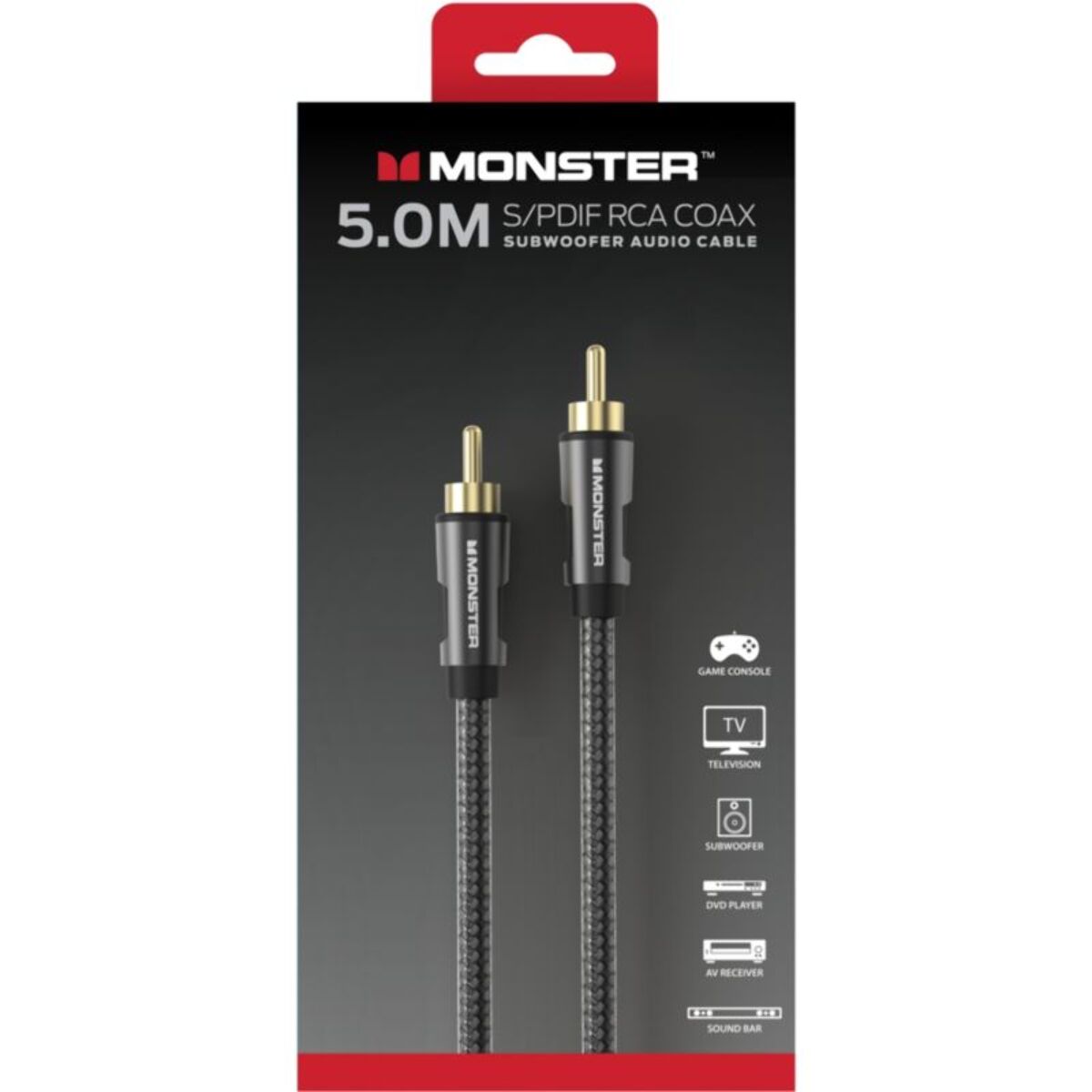 Câble RCA MONSTERCABLE SUBWOOFER RCA M/M 5M