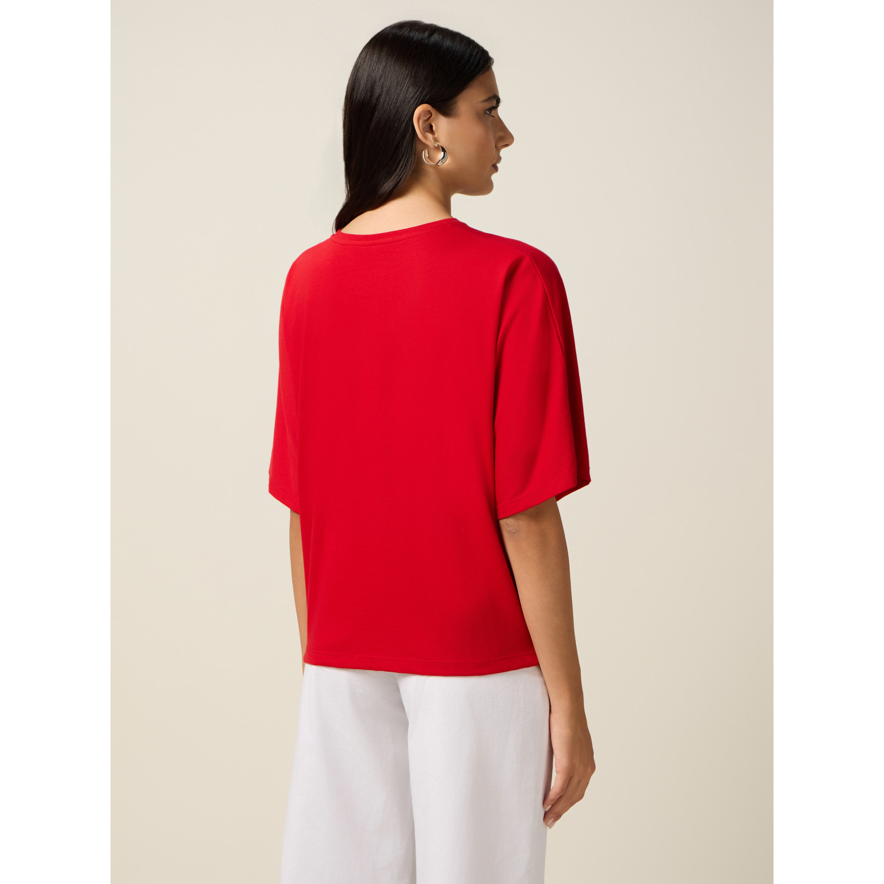 Oltre - Camiseta con bordado de letras - Rojo