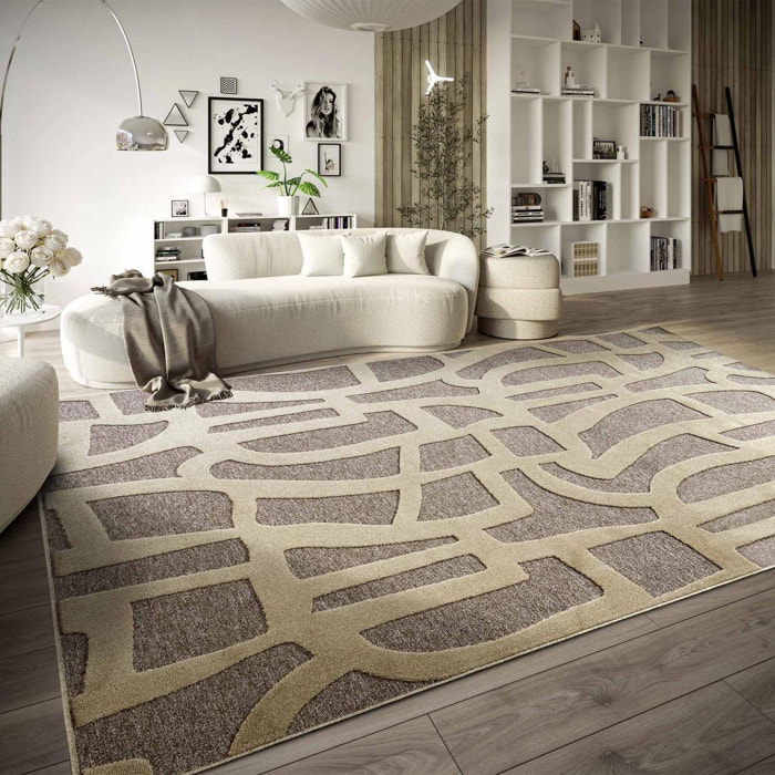 Tapis kilim, motif géométrique authentique, kilim tissé, fylo