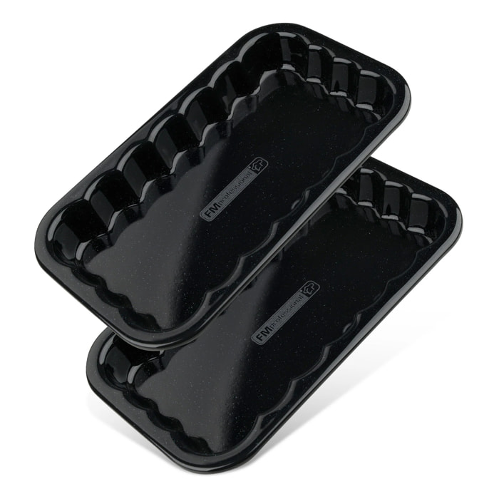 Lot de 2 plats à barbecue en acier émaillé 21 x 12 cm FM Professional Barbecue