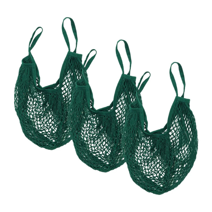Lot de 3 sacs à provisions type filet de course Fackelmann Nature