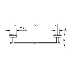 GROHE QuickFix - Start Cube - Barre porte-serviettes 558 mm - Finition Chromée 41089000 (à visser ou à coller)