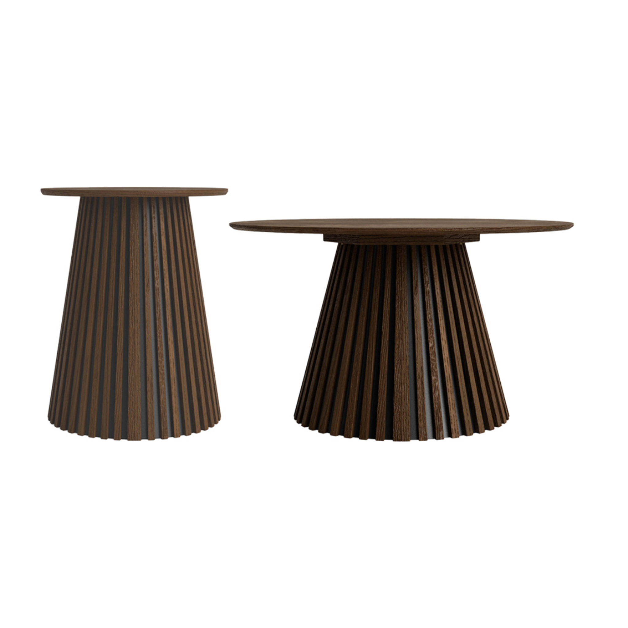 Freya - ensemble table basse et bout de canapé - Effet noyer