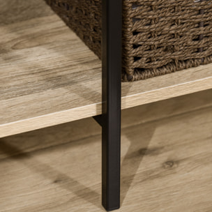 Perchero de Ropa Perchero de Madera con 4 Estantes de Almacenaje y Barra para Colgar Carga 30 kg para Dormitorio Salón Entrada 100x46x170,5 cm Natural