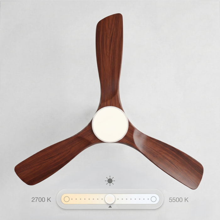 Ventilador de techo FLOW26 con luz LED y mando a distancia