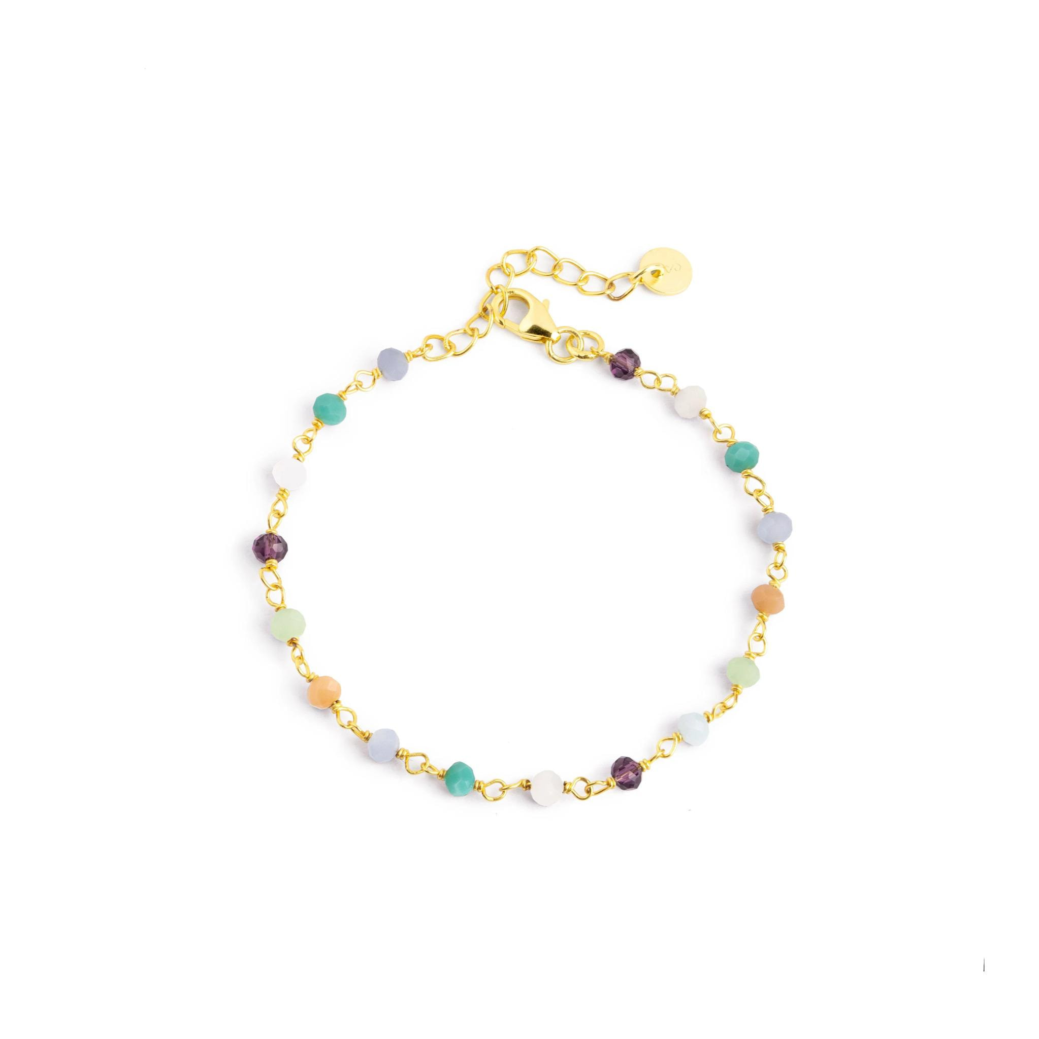 Pulsera Crystals Colors Plata Baño Oro