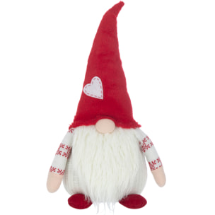 J-Line figurine Lutin Coeur - textile - blanc/rouge - large