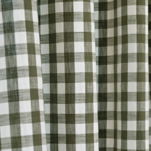 Rideau 100% coton vichy LOURMARIN - Kaki