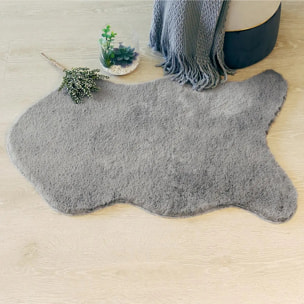 Tapis effet fourrure gris 60x90cm