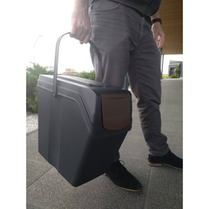 Juego de 4 cubos de reciclaje 80L Prosperplast Sortibox, antracita