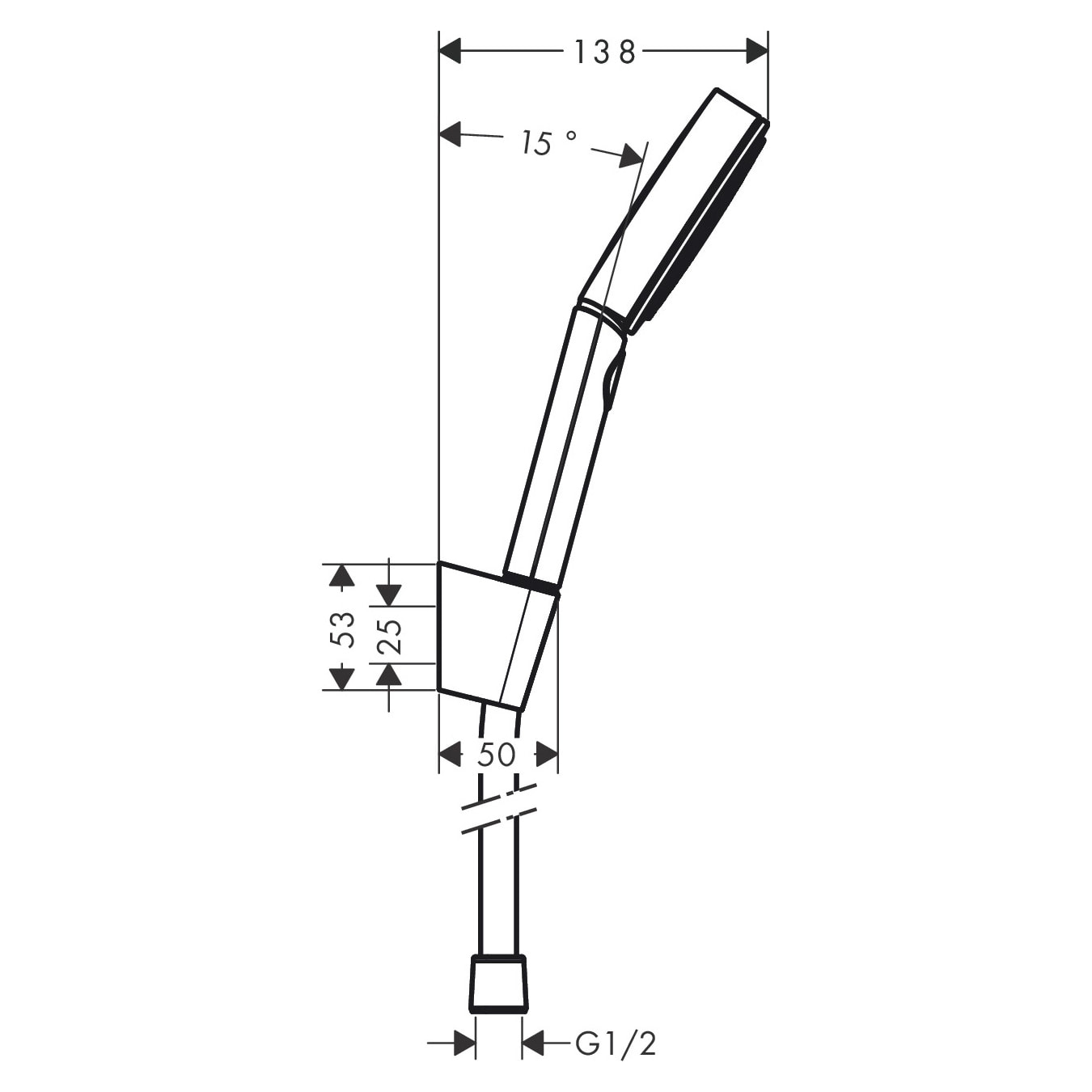Ensemble support mural et douchette Pulsify Select S 105 3 jets flexible 160cm Blanc