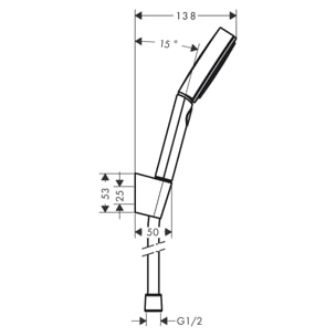Ensemble support mural et douchette Pulsify Select S 105 3 jets flexible 160cm Blanc