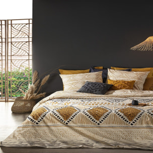 Parure de lit imprimée "Rayures Kilim" - coton 260x240 cm