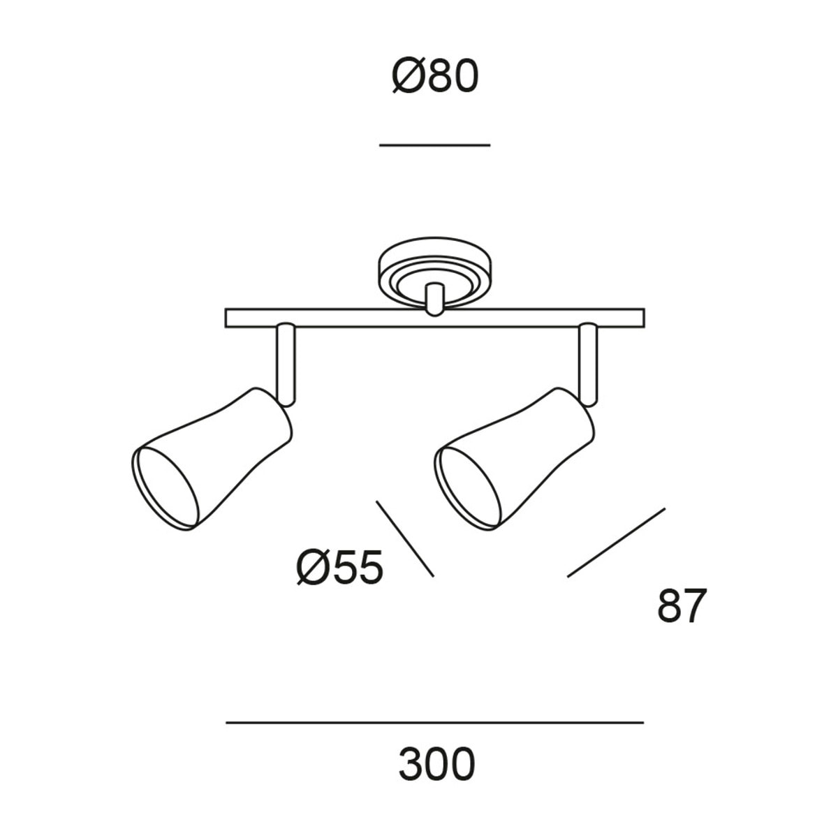 Forlight Proyector Ip20 Safran Double Gu10 8W Marrón 1099Lm