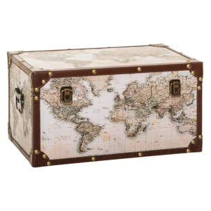 Set de 4 malles "Anzo" map monde bois