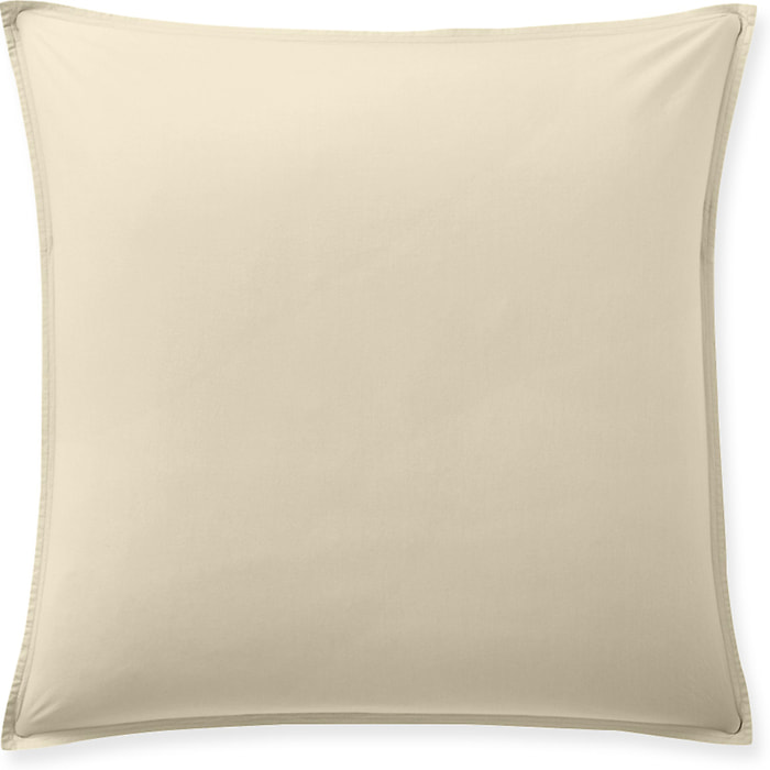 Paire de Taies D'oreiller Avec Volant 100% Percale De Coton Lavé écru