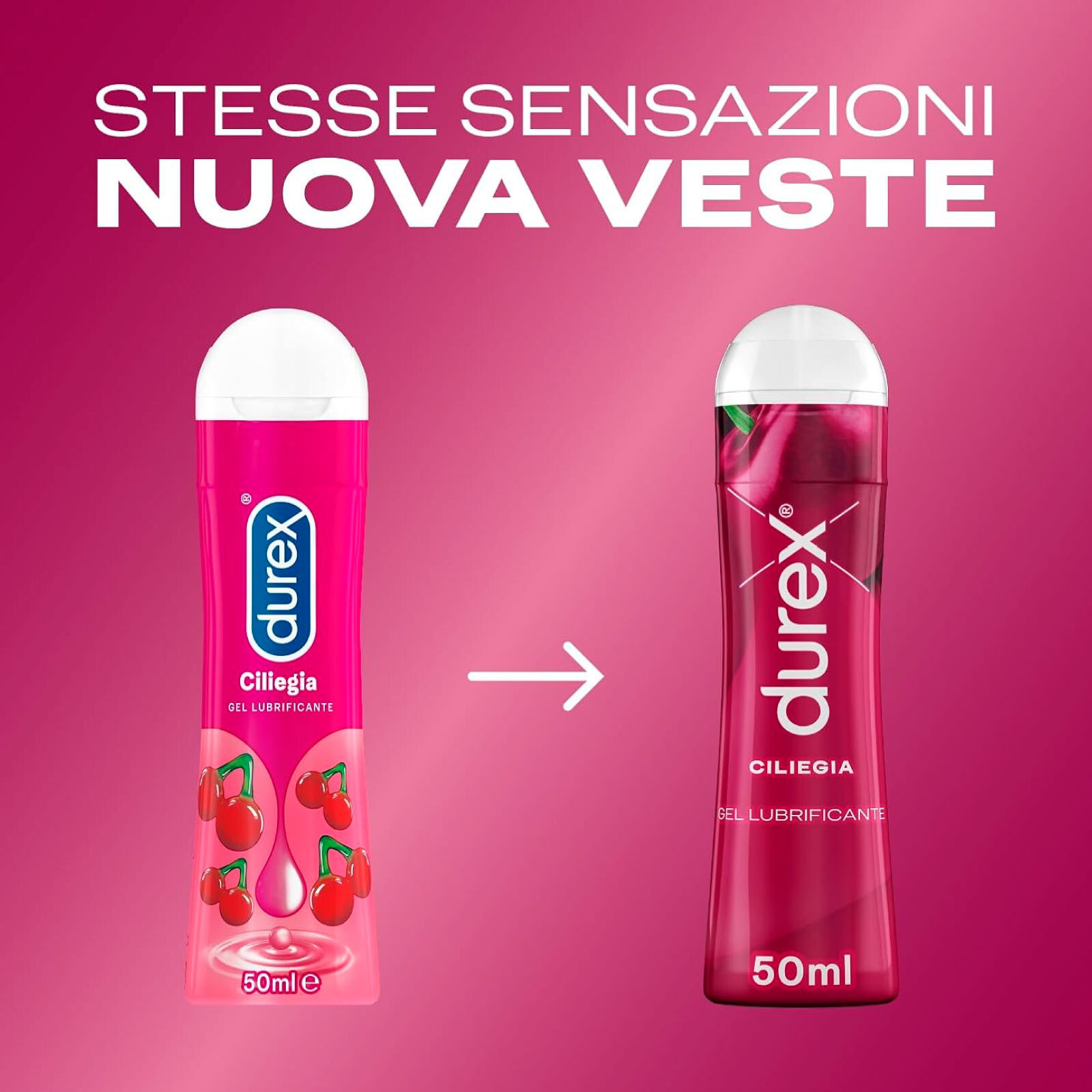 3x Durex Gel Lubrificante Intimo alla Ciliegia - 3x 50ml