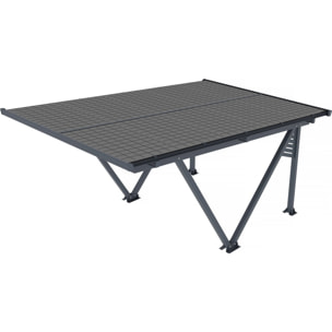 Ombrière Carport solaire avec panneaux photovoltaïques - 366 x 575 x 366 cm - Gris - 4,1 kW