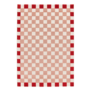 Tapis intérieur/extérieur damier rose et rouge  MONA