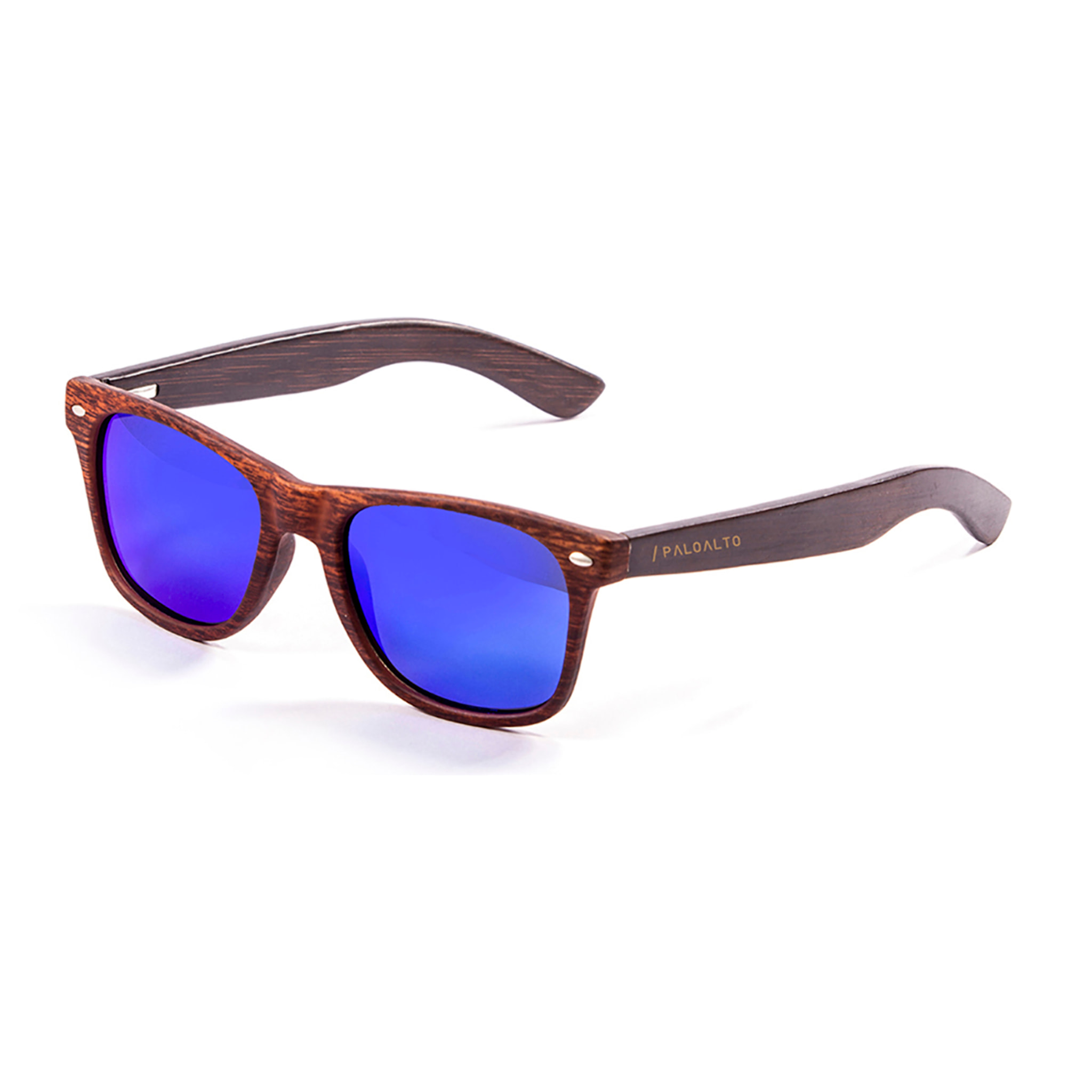 Gafas de sol PALO ALTO NOB HILL - Marrón / Revo azul y patilla marrón bambú