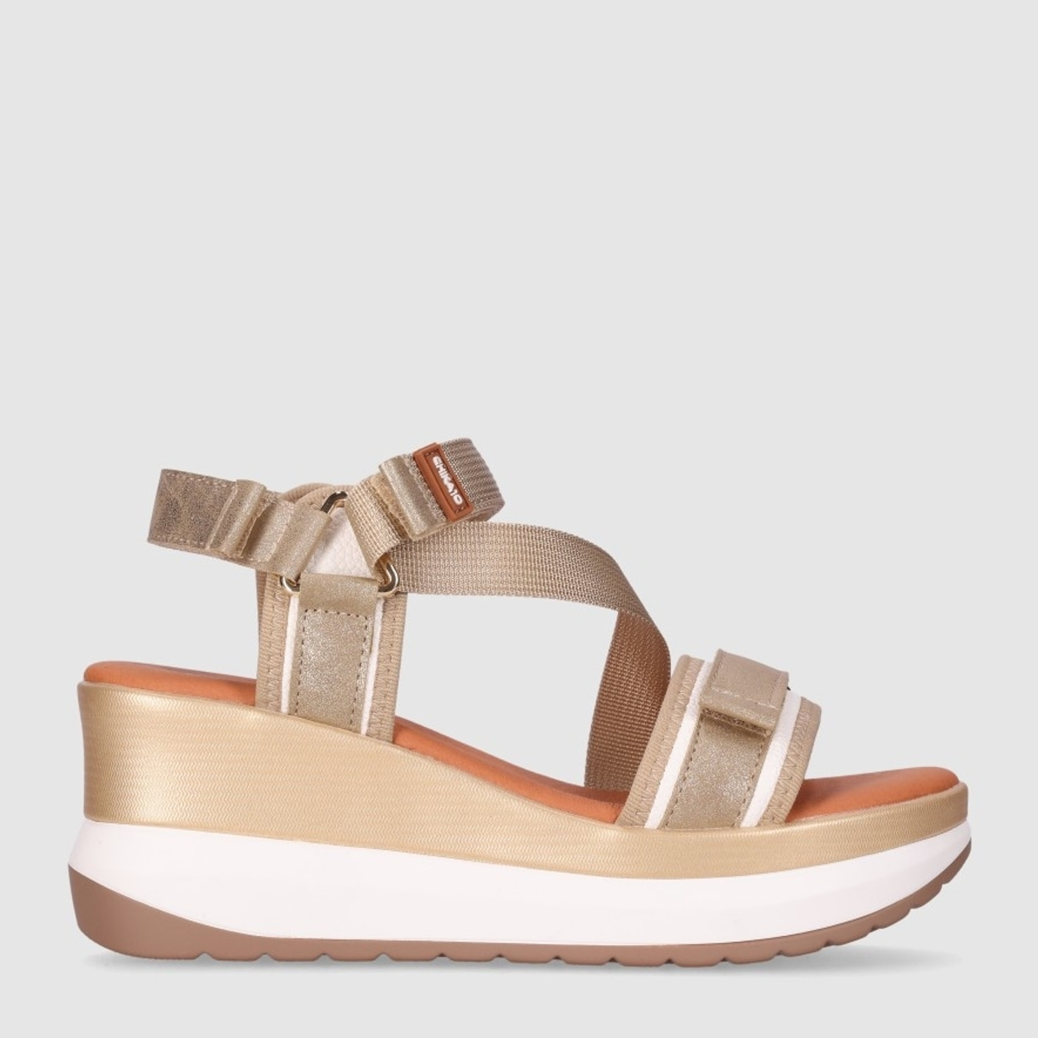 Sandalias de Tejido - Oro - Tacón: 7 cm