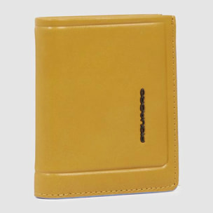 Piquadro Portafogli verticale in pelle con porta monete, porta carte di credito e protezione RFID