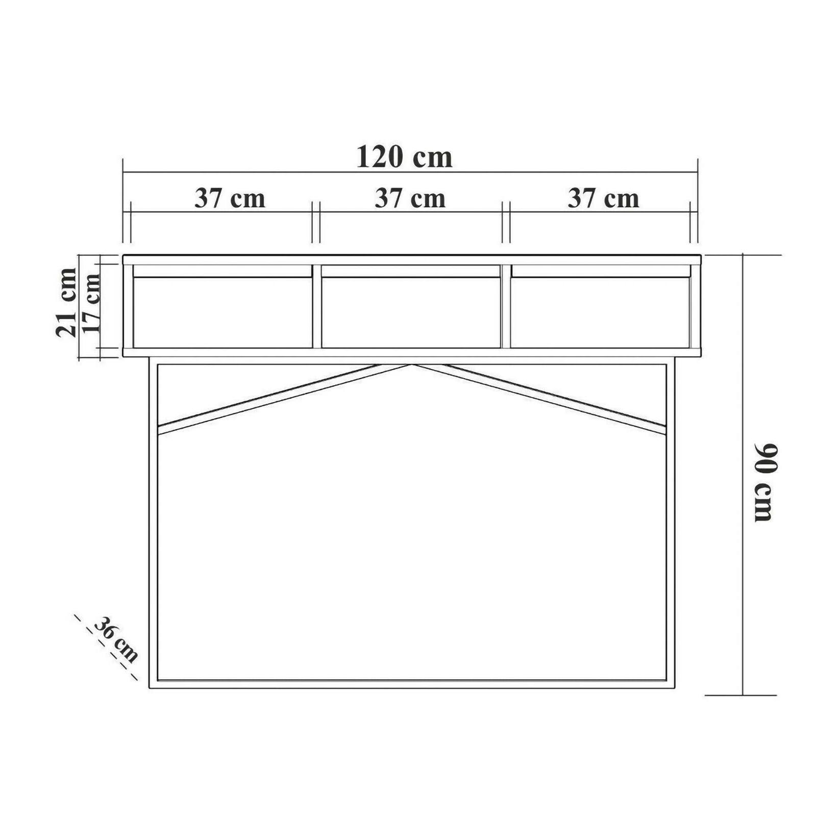 Credenza Dbonfant, Buffet da soggiorno, Madia da salotto, Dispensa da cucina, 120x36h90 cm, Noce e Nero