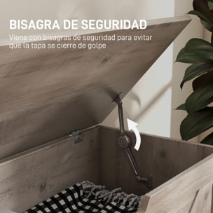 Baúl de Almacenaje para Dormitorio 100 L Banco de Almacenaje con Tapa Bisagra de Seguridad para Pasillo Salón 80x40x45 cm Gris