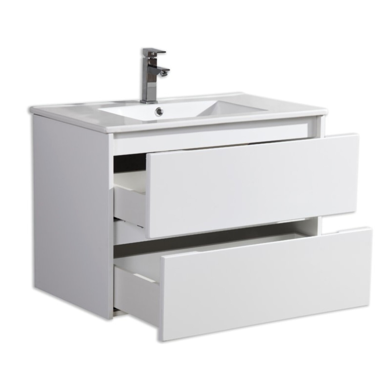 Ensemble meuble de salle de bain 80 cm blanc laqué Aquadoli