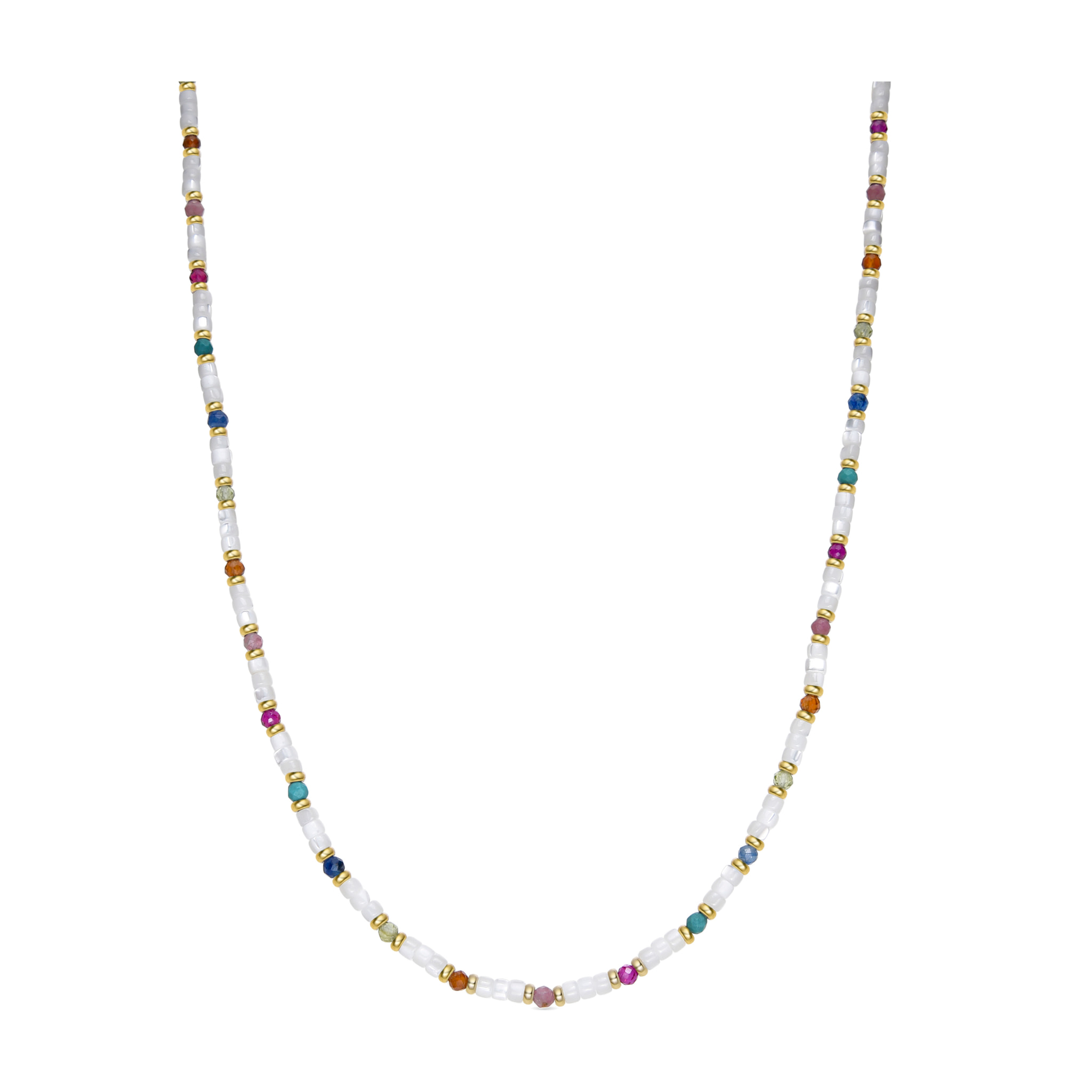 Collar con Madreperla Blanca acabado oro 18k