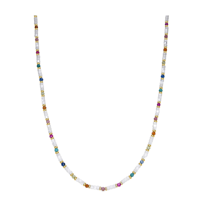 Collar con Madreperla Blanca acabado oro 18k