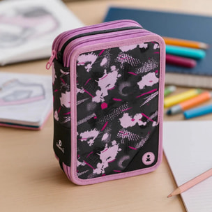 beSmart - ASTUCCIO TRIPLO 18+18 GIOTTO ABSTRACT ROSA