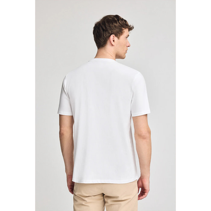 Camiseta blanca de manga corta con bolsillo y bordado Rigby Best