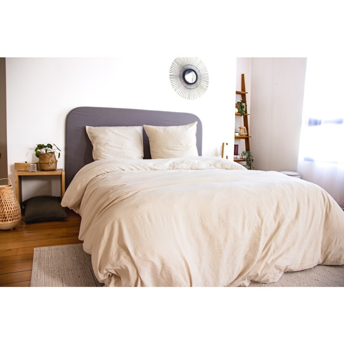 Parure Microfibre Lavee Beige Sable